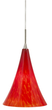  PD182RDSNMB6M - Pendant Belle Grande Red Satin Nickel E26 Incandescent 60W Monopoint